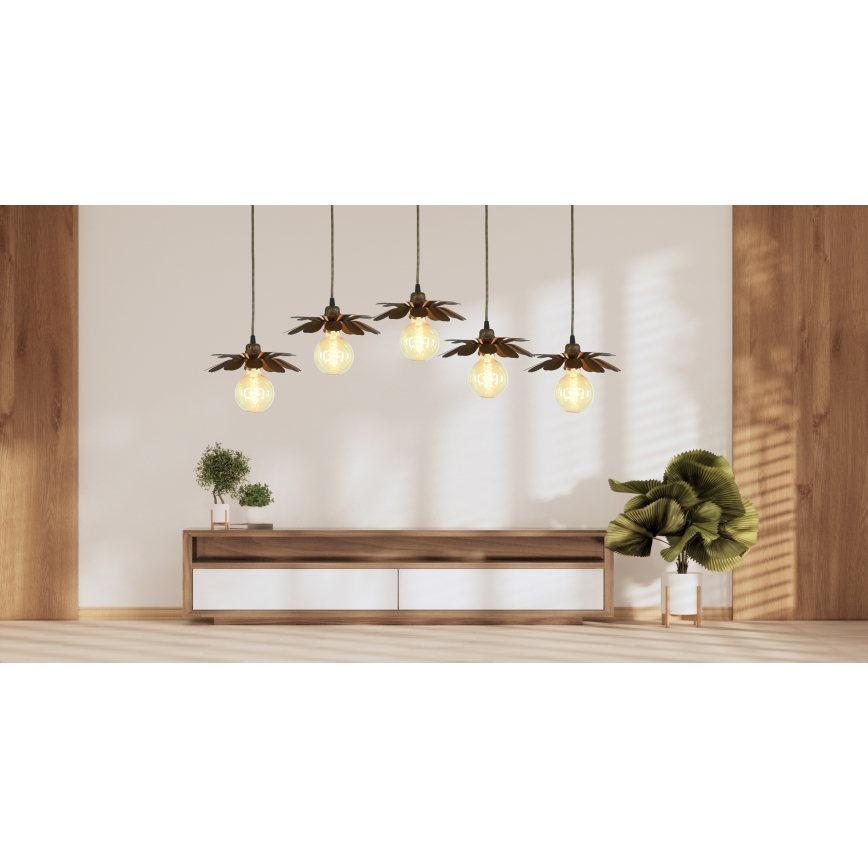 Bohemia-Design - Hanglamp aan snoer 1xE27/60W/230V bronskleurig