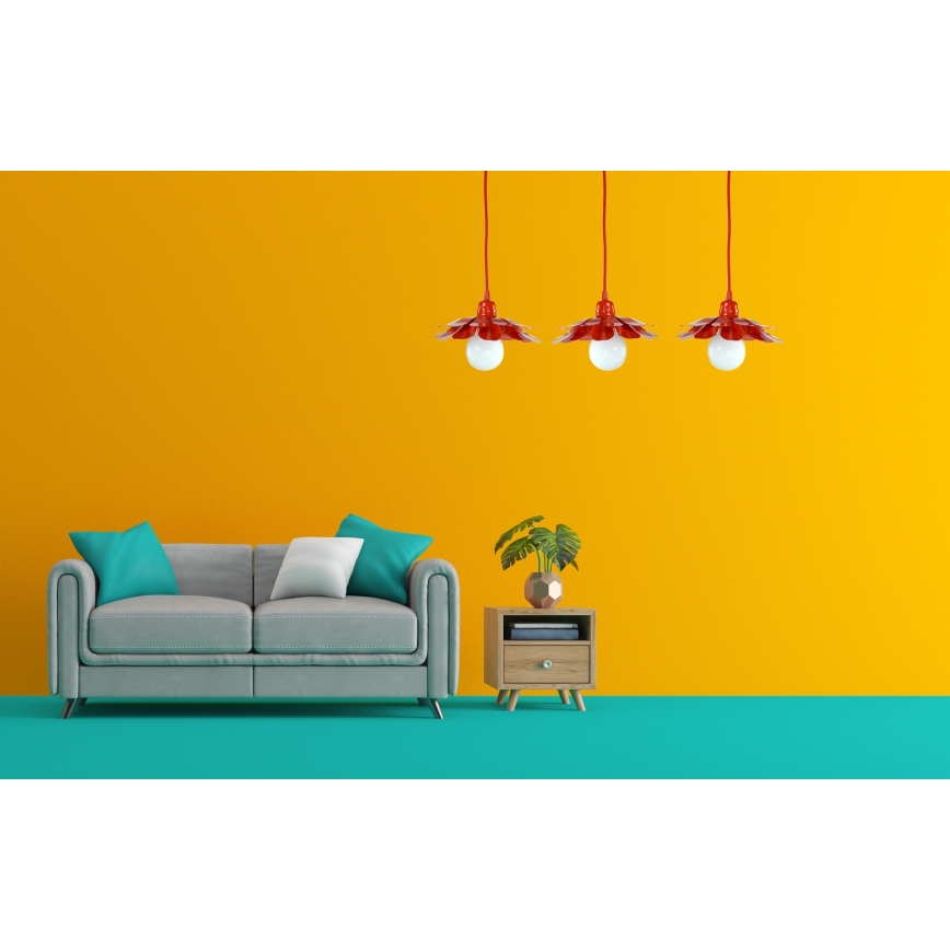 Bohemia-Design - Hanglamp met kabel 1xE27/60W/230V rood