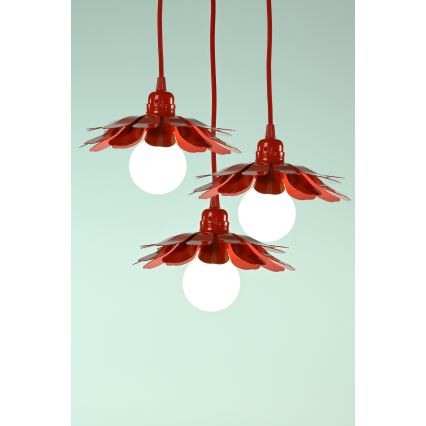 Bohemia-Design - Hanglamp met kabel 1xE27/60W/230V rood