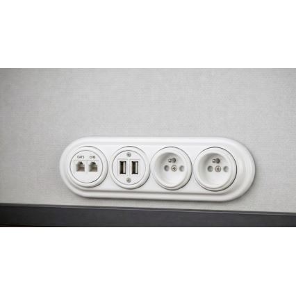 Bohemia-Design - Porseleinen retro-afdekraam, 4-voudig, wit