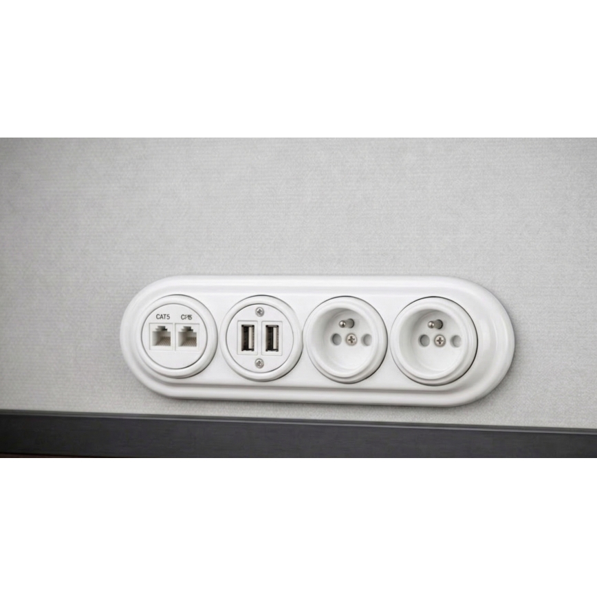 Bohemia-Design - Porseleinen retro-afdekraam, 4-voudig, wit