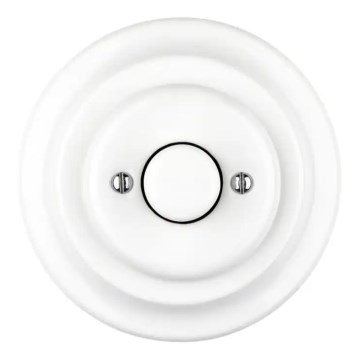 Bohemia-Design - Porseleinen retro-dimmer met draaiknop en afdekraam 250V/10A wit