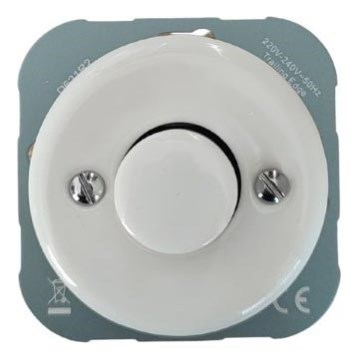 Bohemia-Design - Porseleinen retro dimmer zonder afdekraam 250V/10A wit