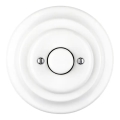 Bohemia-Design - Porseleinen retro draaibare dimmer met afdekraam 250V/10A wit