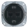 Bohemia-Design - Porseleinen retro ethernet-wandcontactdoos zonder afdekraam 2x CAT.5E zwart
