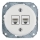 Bohemia-Design - Porseleinen retro Ethernet-wanddoos zonder afdekraam, 2x CAT5e, wit