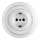 Bohemia-Design - Porseleinen retro stopcontact met afdekraam SCHUKO 250V/16A wit