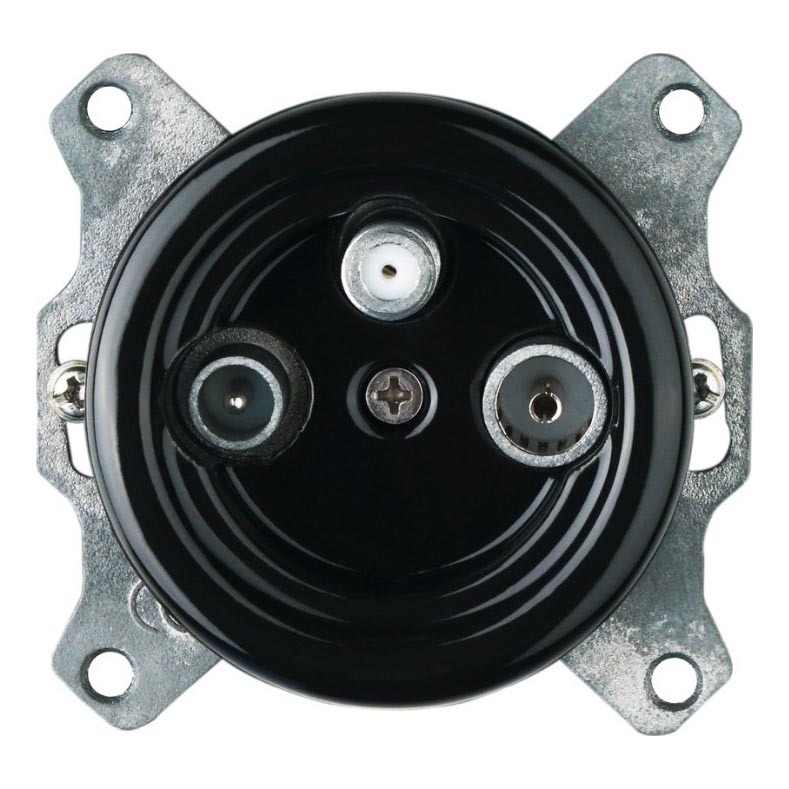 Bohemia-Design - Porseleinen retro TV/SAT-W wandcontactdoos zonder afdekraam, zwart