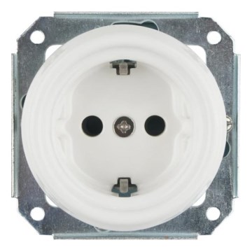 Bohemia-Design - Porseleinen retro-wandcontactdoos zonder afdekraam SCHUKO 250V/16A wit