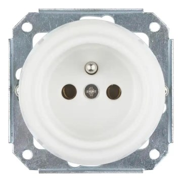 Bohemia-Design - retro porseleinen wandcontactdoos zonder afdekraam 250V/16A wit