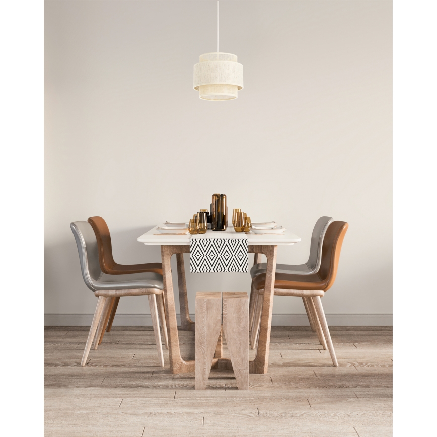 BOHO hanglamp aan snoer 1xE27/60W/230V Ø 20 cm crème/jute