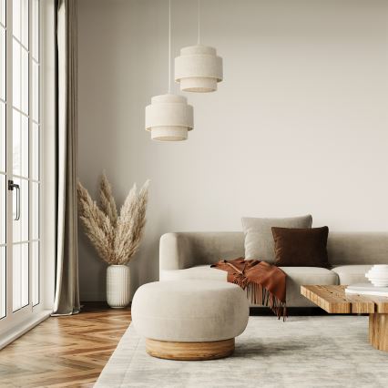 BOHO hanglamp aan snoer 2xE27/60W/230V wit