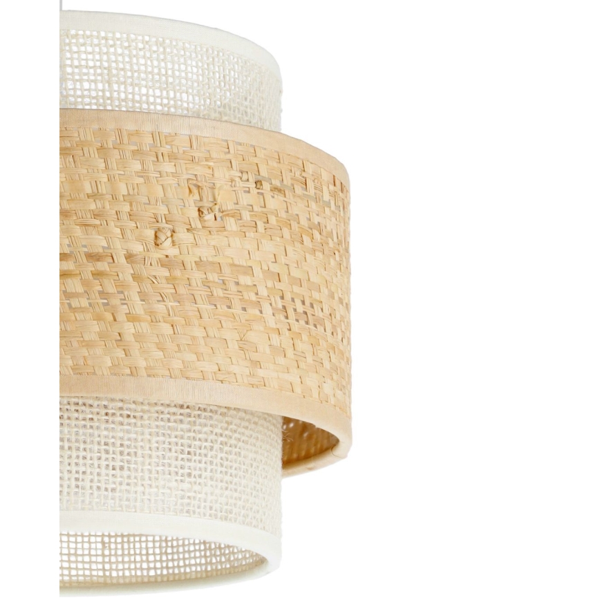 BOHO hanglamp aan snoer 3xE27/60W/230V jute/crème