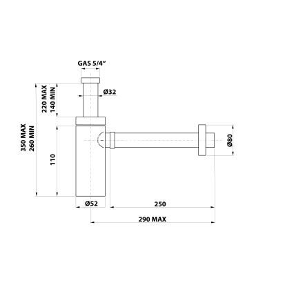 Bonomini - KING wastafelsifon, glanzend chroom