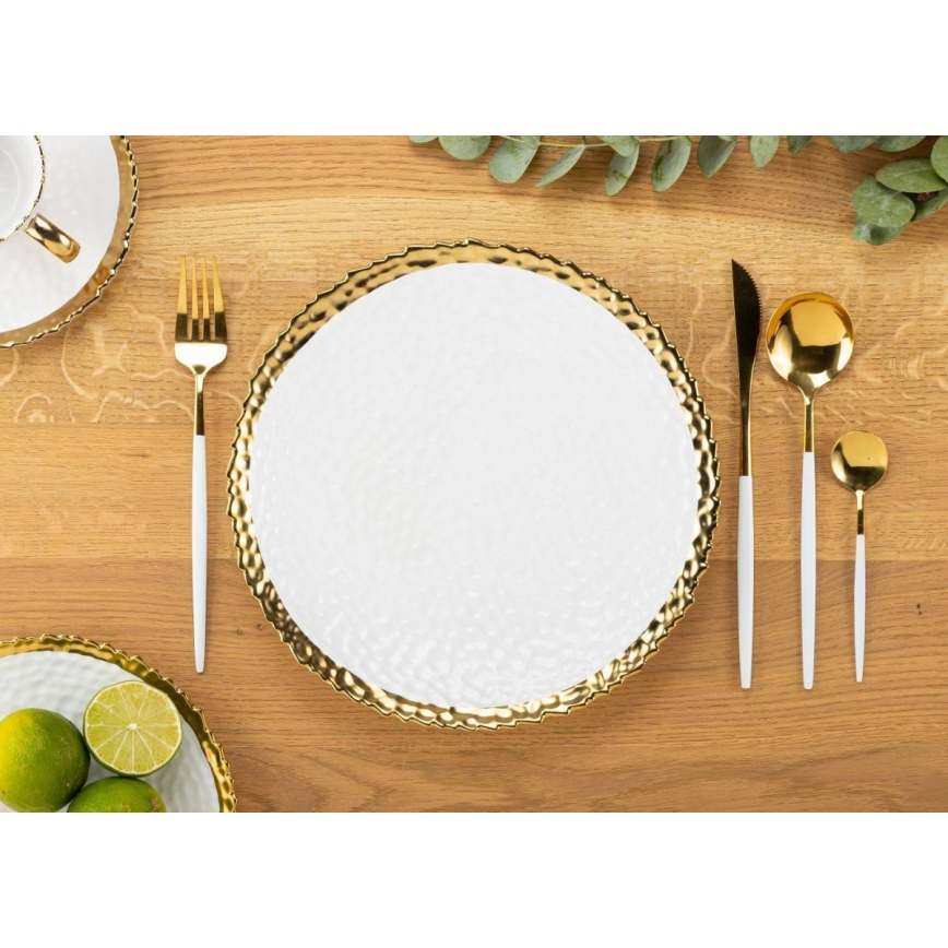 Bord KATI 25 cm creme/goud