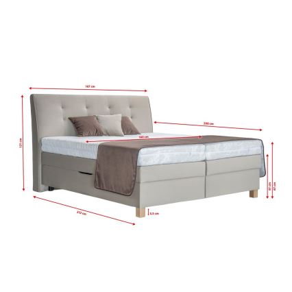 Boxspringbed met matras BEA 160x200 cm beige