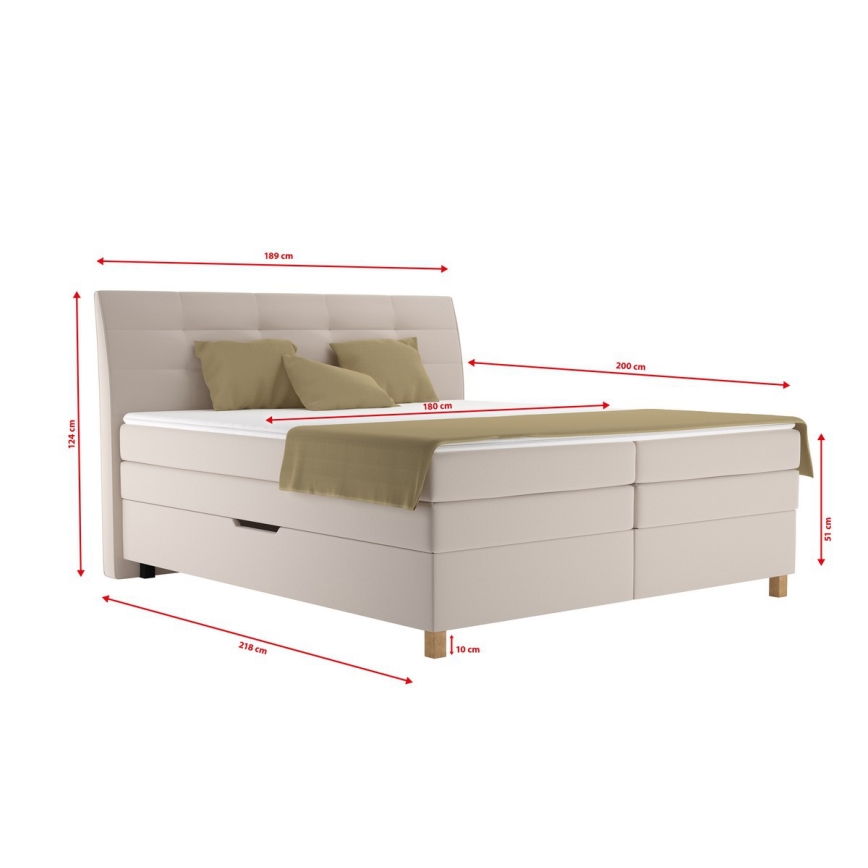 Boxspringbed met matras BEA 180x200 cm beige