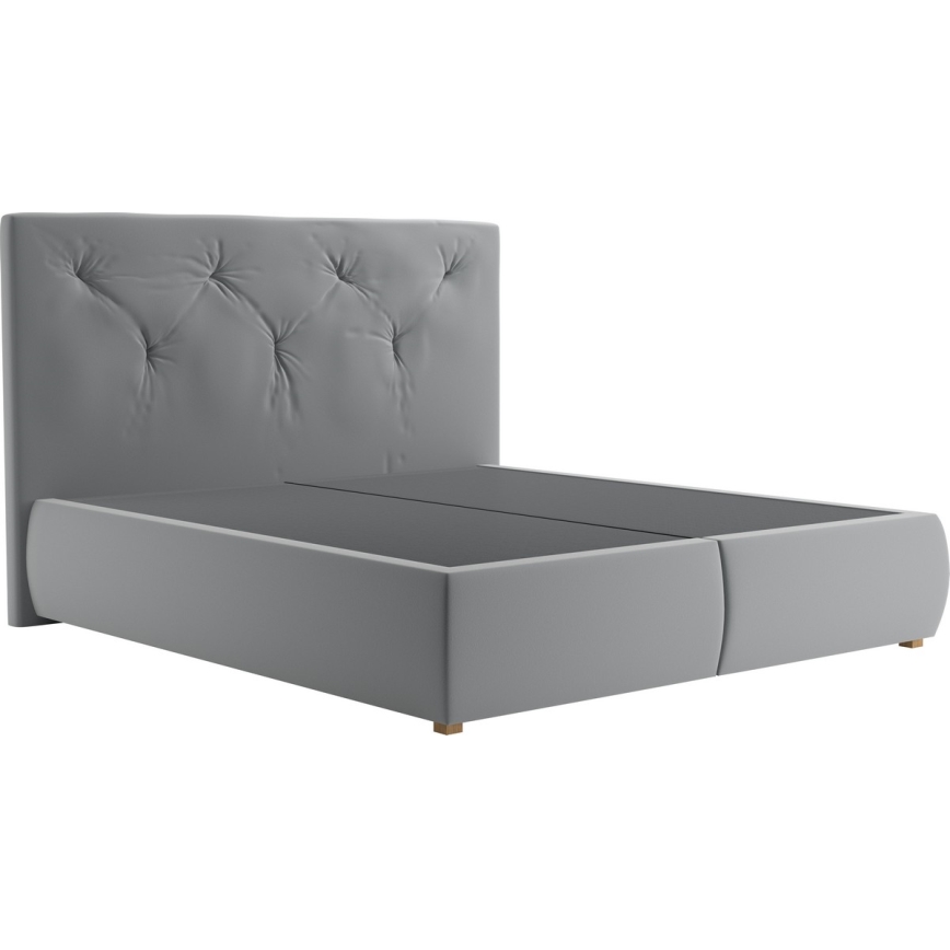 Boxspringbed met matras en topper ELEN 160x200 cm grijs