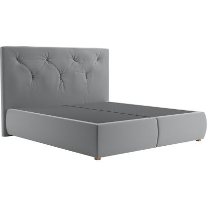 Boxspringbed met matras en topper ELEN 180x200 cm grijs