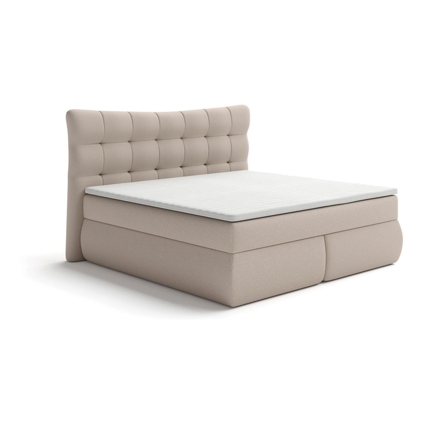 Boxspringbed met matrassen en topper SOFIA 180x200 cm beige