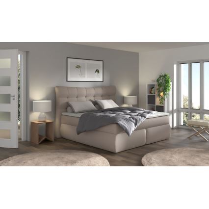 Boxspringbed met matrassen en topper SOFIA 180x200 cm beige