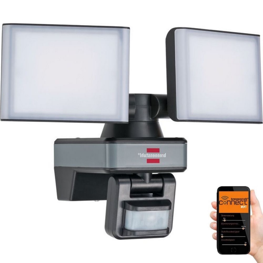 Brennenstuhl - LED dimbare schijnwerper met een sensor DUO LED/29.2W/230V 3000-6500K IP54 Wi-Fi