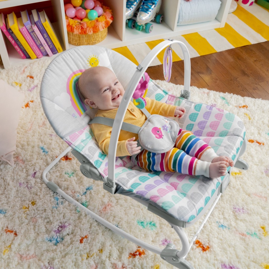Bright Starts - Vibrerend wipstoeltje voor baby's ROSY RAINBOW 1xLR14