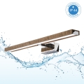 Brilagi - 3-in-1 LED-spiegelverlichting voor de badkamer WOODY MIRROR LED/12W/230V 60 cm IP44 glanzend chroom/eik walnoot