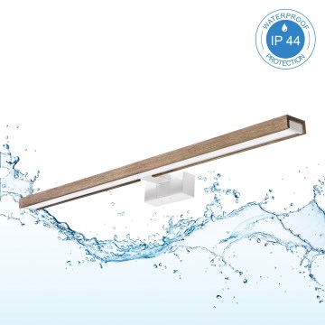 Brilagi - 3-in-1 LED-spiegelverlichting voor de badkamer WOODY MIRROR LED/15W/230V 80 cm IP44 wit/eiken-walnoot