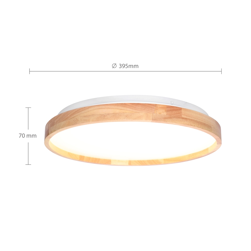 Brilagi - LED dimbare plafondlamp ALSON LED/48W/230V 3000-6500K eiken Ø 39,5 cm + afstandsbediening