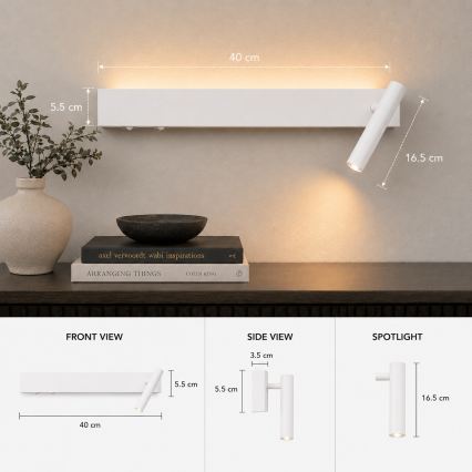 BRILAGI - ARLIX LED-wandspot LED/3W/230V + LED/7W, wit, CRI 90