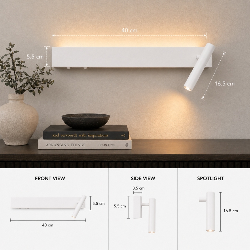 BRILAGI - ARLIX LED-wandspot LED/3W/230V + LED/7W, wit, CRI 90