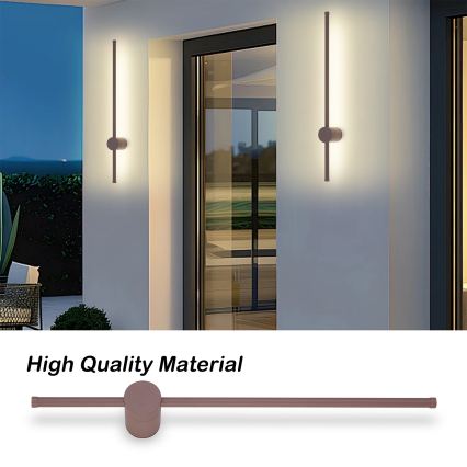 Brilagi - LED buitenwandlamp AURA LED/12W/230V 3000K IP54 65 cm bruin CRI 90