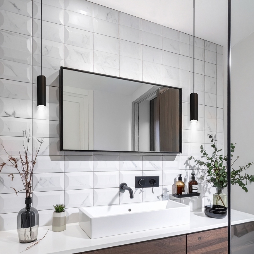 Brilagi - Badkamer hanglamp aan een koord SELE AQUA 1xGU10/30W/230V IP44 zwart