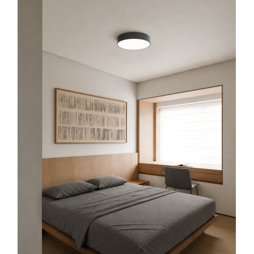 Brilagi - Plafondlamp voor de badkamer met bewegings- en schemeringssensor CLARE 4xE27/24W/230V Ø 50 cm antraciet IP54