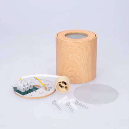 BRILAGI - Badkamer spot MIA 1xGU10/30W/230V 84x80 mm eiken decor IP44
