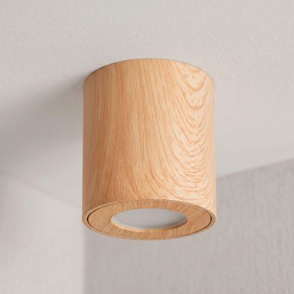BRILAGI - Badkamer spot MIA 1xGU10/30W/230V 84x80 mm eiken decor IP44