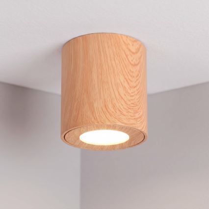 BRILAGI - Badkamer spot MIA 1xGU10/30W/230V 84x80 mm eiken decor IP44