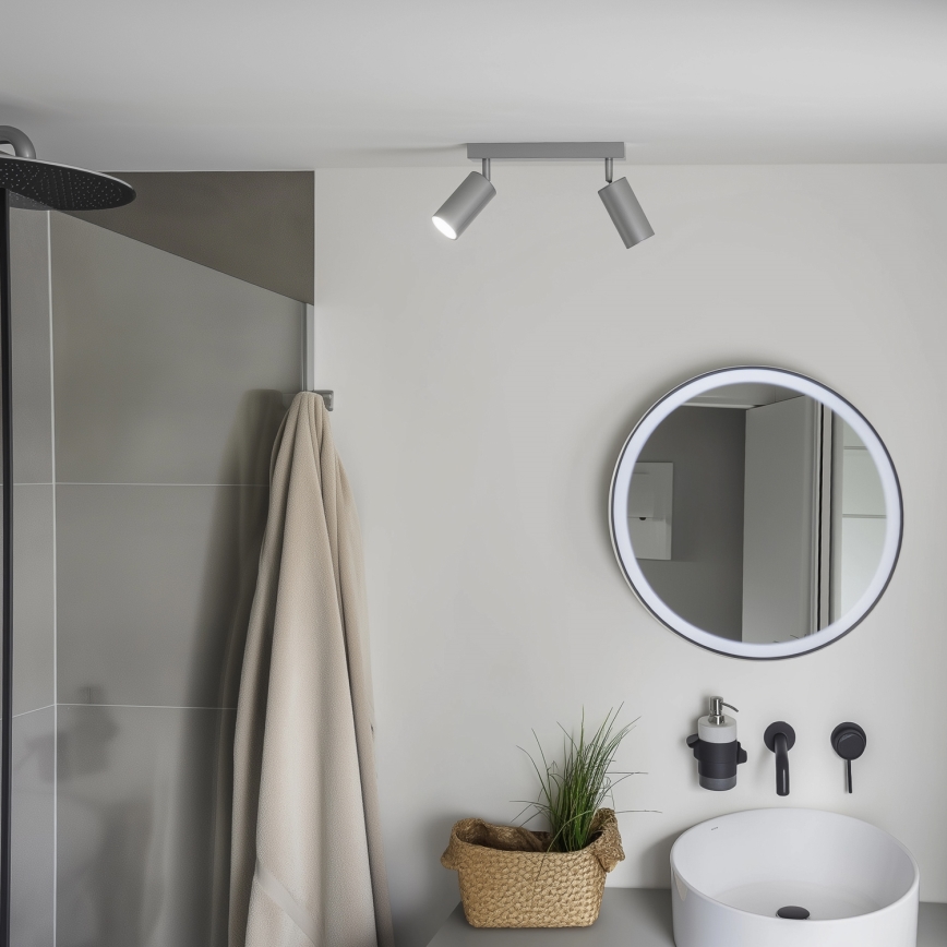 Brilagi - Badkamer spot SELE 2xGU10/30W/230V IP44 zilver