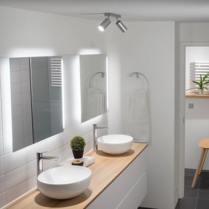 Brilagi - Badkamer spot SELE 2xGU10/30W/230V IP44 zilver