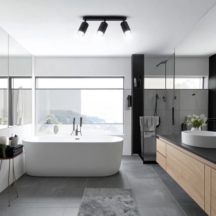 Brilagi - Badkamer spot SELE 3xGU10/30W/230V IP44 zwart