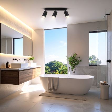 Brilagi - Badkamer spot SELE 3xGU10/30W/230V IP44 zwart
