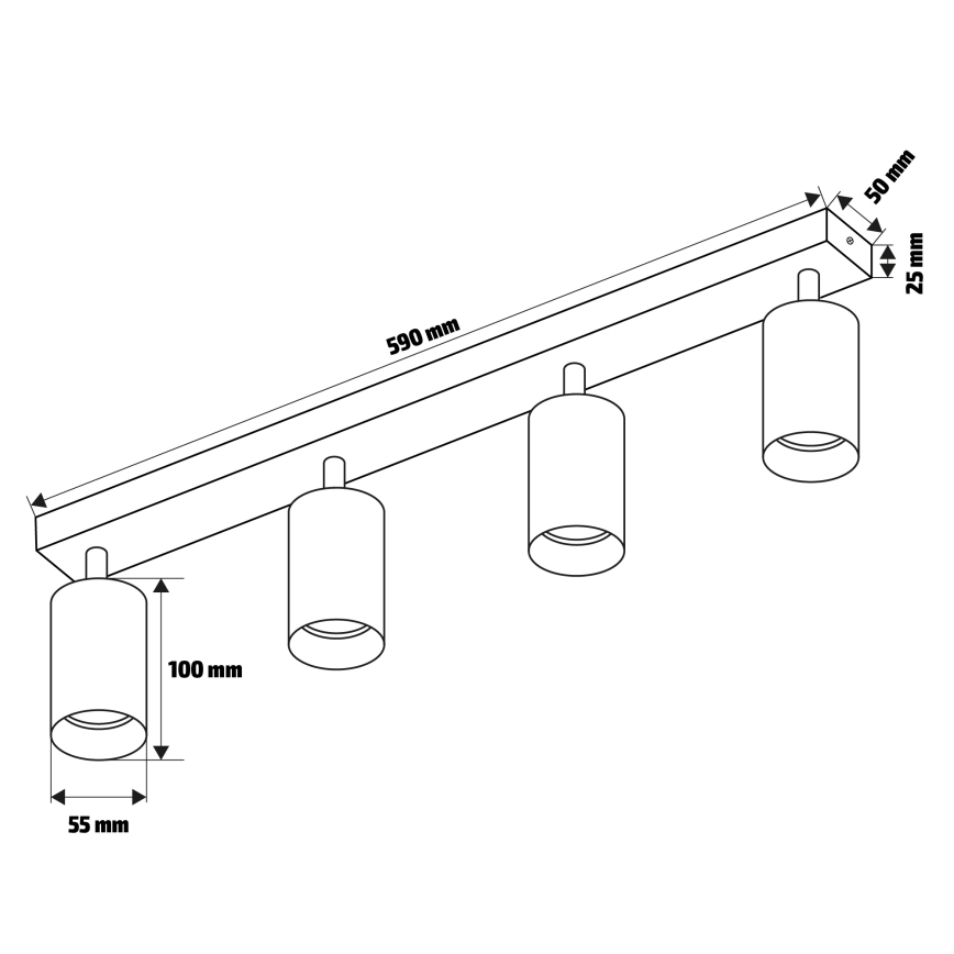 Brilagi - Badkamer spot SELE 4xGU10/30W/230V IP44 glanzend chroom