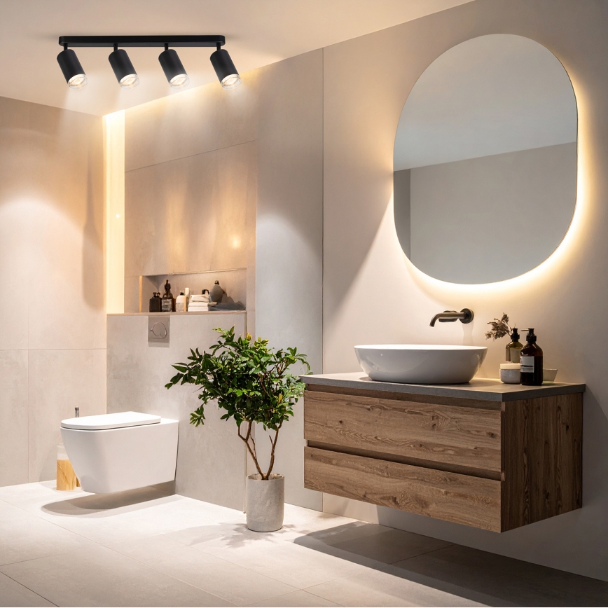 Brilagi - Badkamer spot SELE 4xGU10/30W/230V IP44 zwart