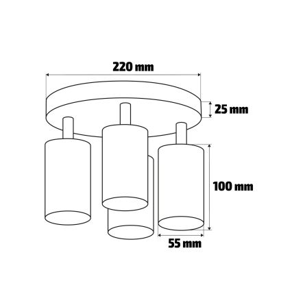 Brilagi - Badkamer spot SELE AQUA 4xGU10/30W/230V IP44 zwart