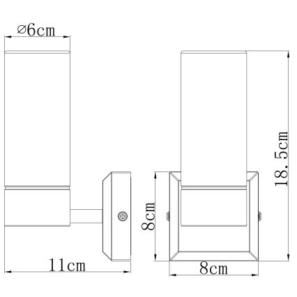 Brilagi - Badkamer wandlamp RAY 1xE14/40W/230V IP44