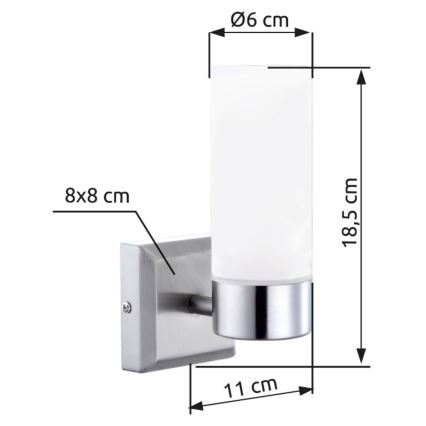 Brilagi - Badkamer wandlamp RAY 1xE14/40W/230V IP44