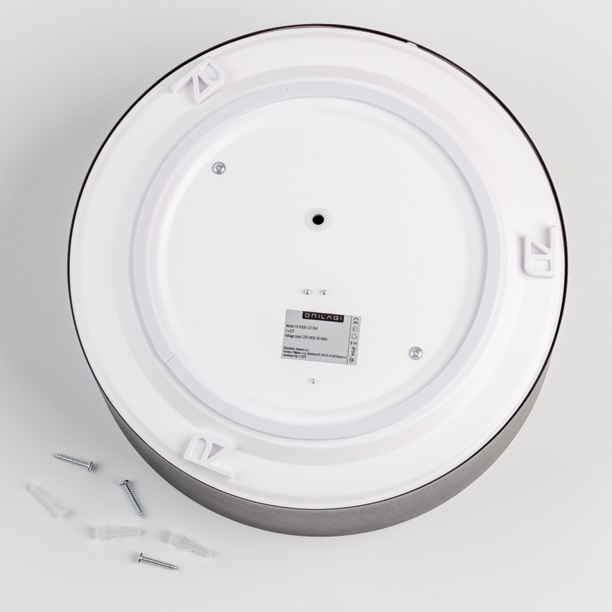 Brilagi - Badkamerplafondlamp POOL 2xE27/15W/230V Ø 30 cm IP54 zwart