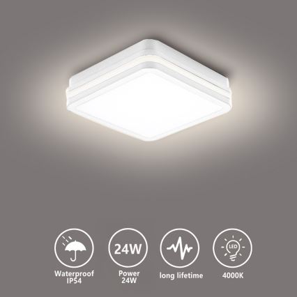 Brilagi - BENE LED/24W/230V buitenlamp 26x26 cm wit IP54