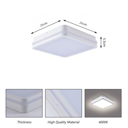 Brilagi - BENE LED/24W/230V buitenlamp 26x26 cm wit IP54